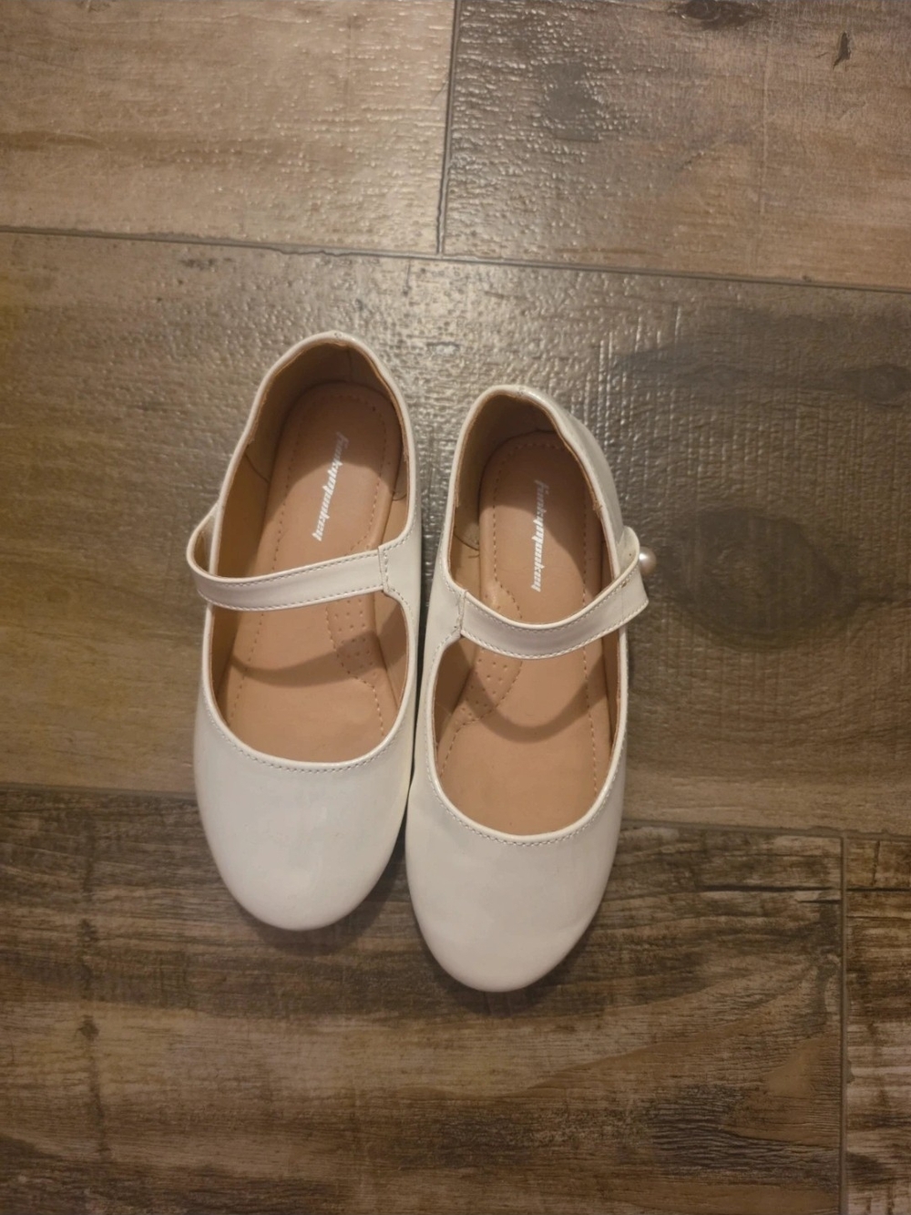 Girls White Mary Jane Dress Flats with Strap